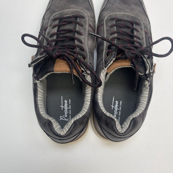Riverstone Grey Gun smoke Leather Dress Shoes Zipper / Lace Preppy Men Sz 9 US - Picture 11 of 13